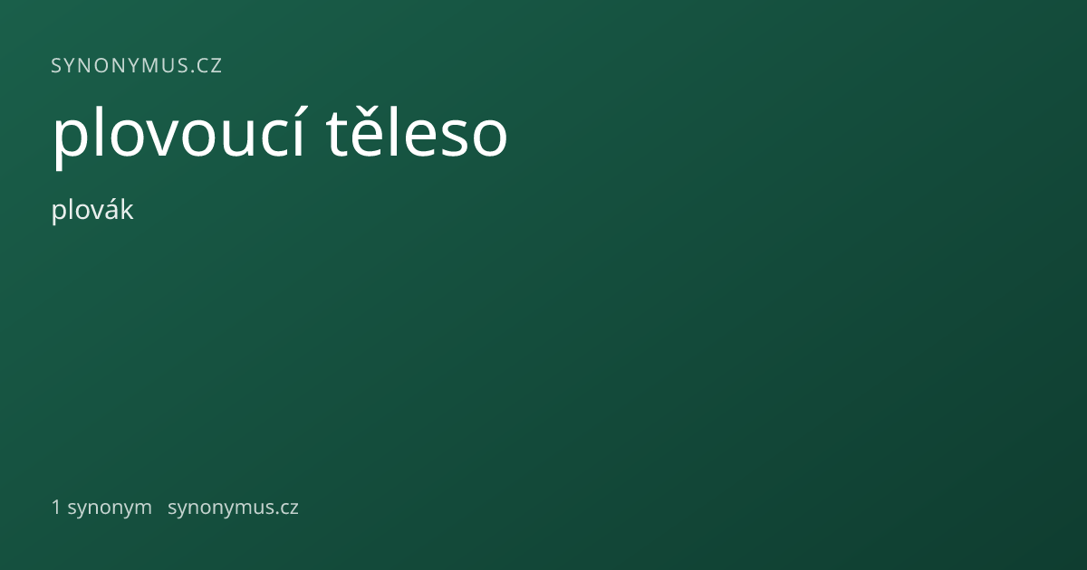 Náhled odkazu: plovoucí těleso