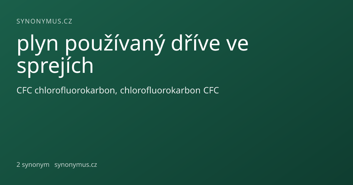 Náhled odkazu: plyn používaný dříve ve sprejích