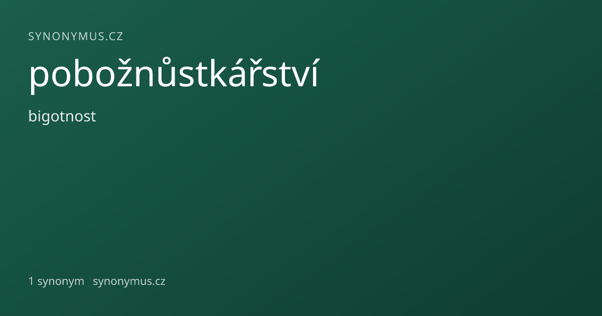 Náhled odkazu: pobožnůstkářství