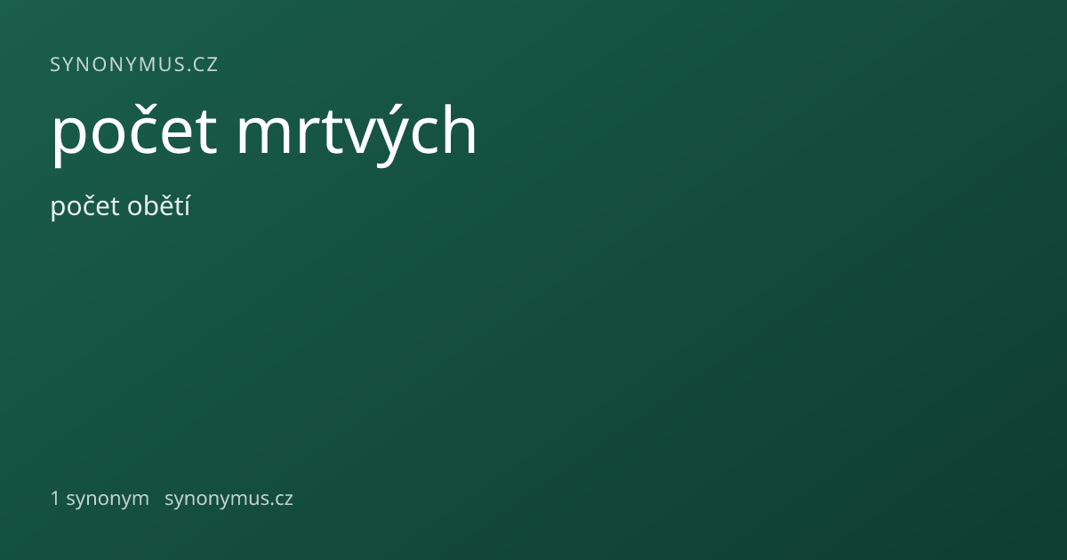 Náhled odkazu: počet mrtvých