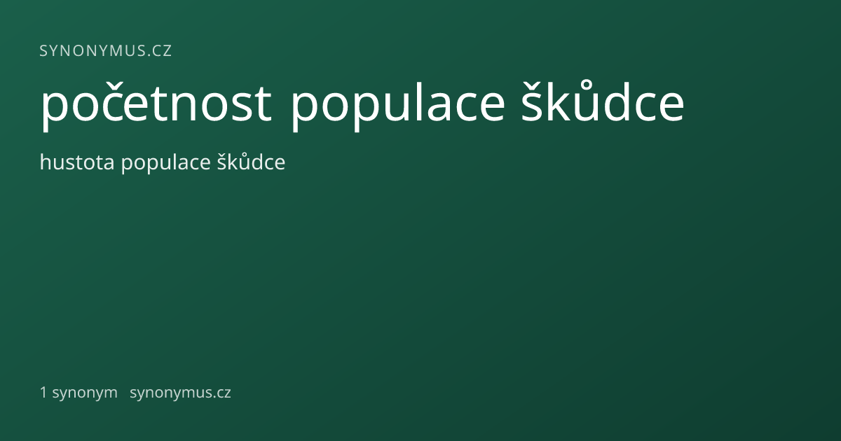 Náhled odkazu: početnost populace škůdce