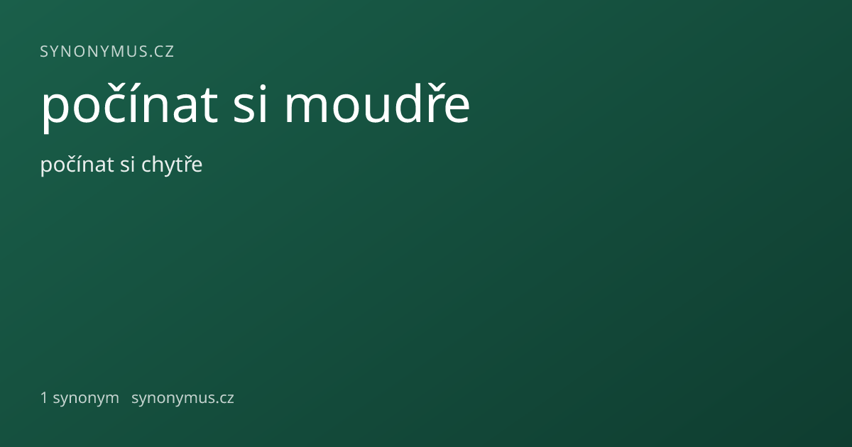 Náhled odkazu: počínat si moudře