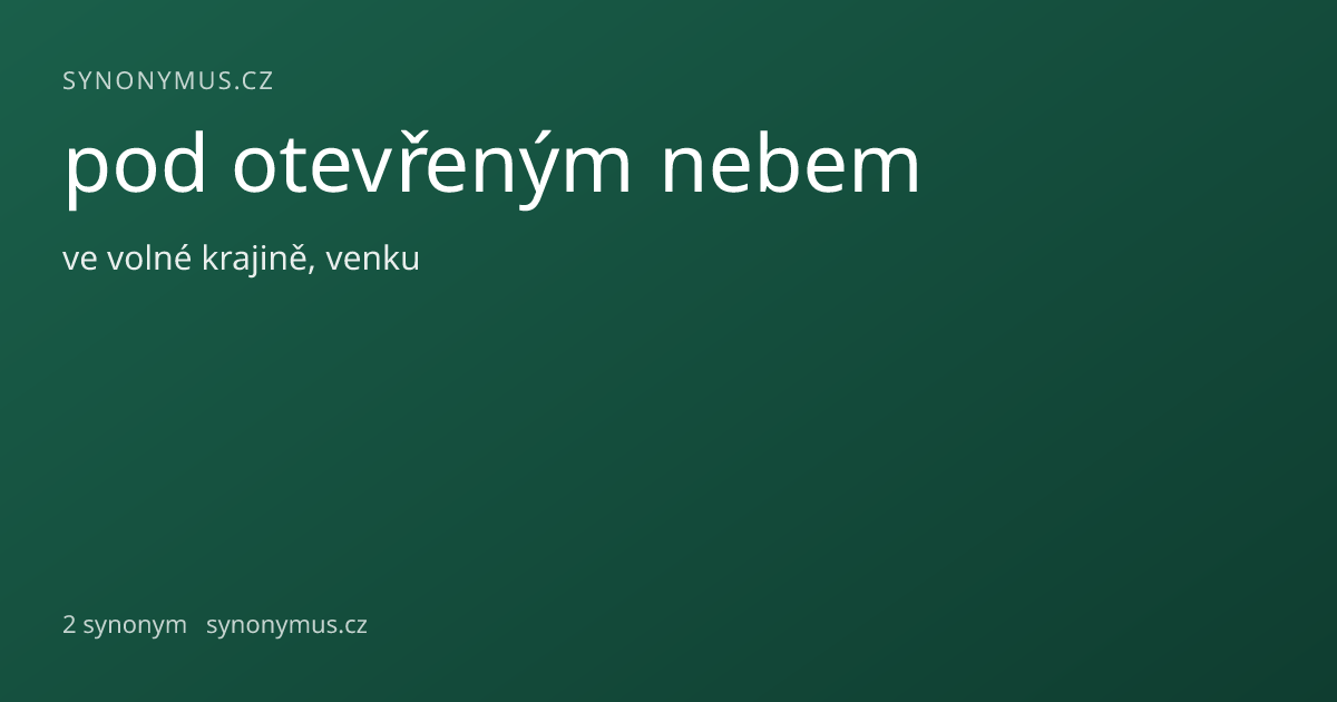 Náhled odkazu: pod otevřeným nebem