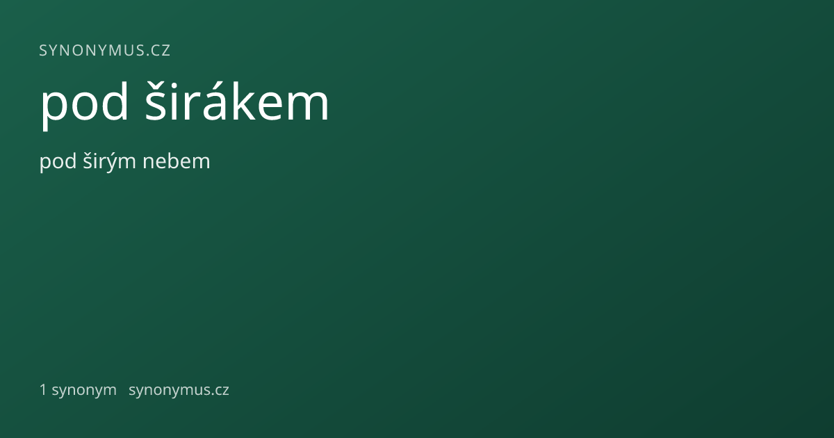 Náhled odkazu: pod širákem