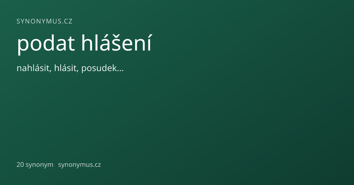 Náhled odkazu: podat hlášení