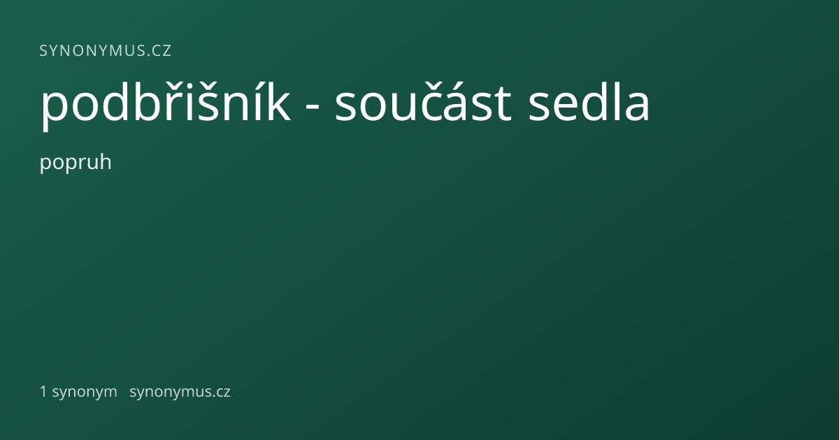 Náhled odkazu: podbřišník - součást sedla