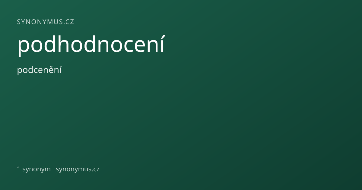 Náhled odkazu: podhodnocení
