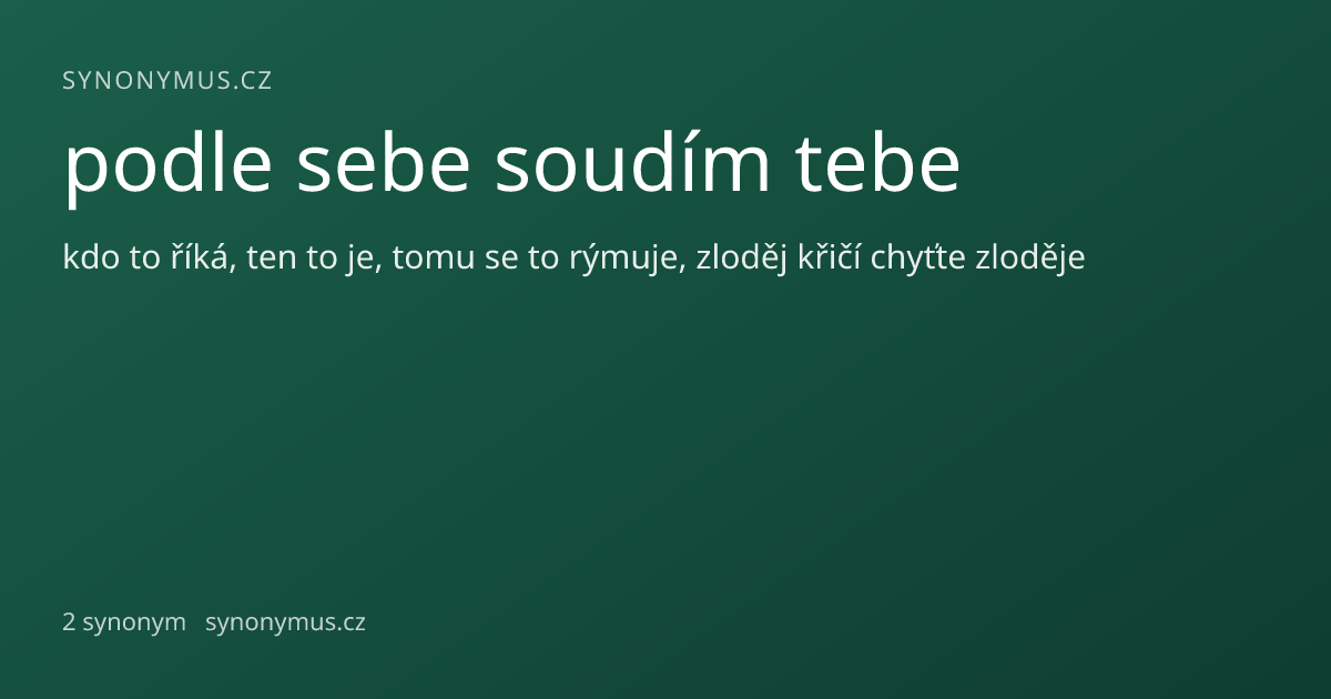 Náhled odkazu: podle sebe soudím tebe