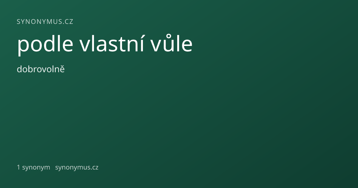 Náhled odkazu: podle vlastní vůle