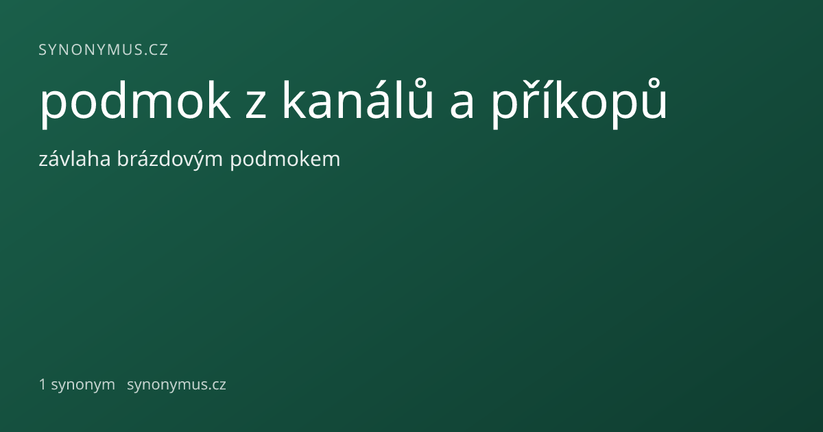 Náhled odkazu: podmok z kanálů a příkopů