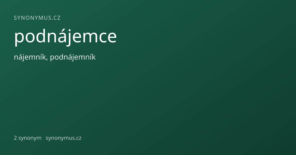 Náhled odkazu: podnájemce