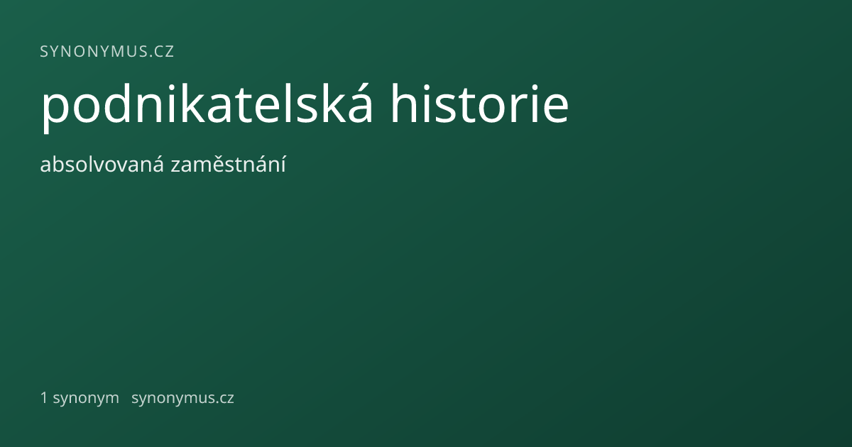 Náhled odkazu: podnikatelská historie