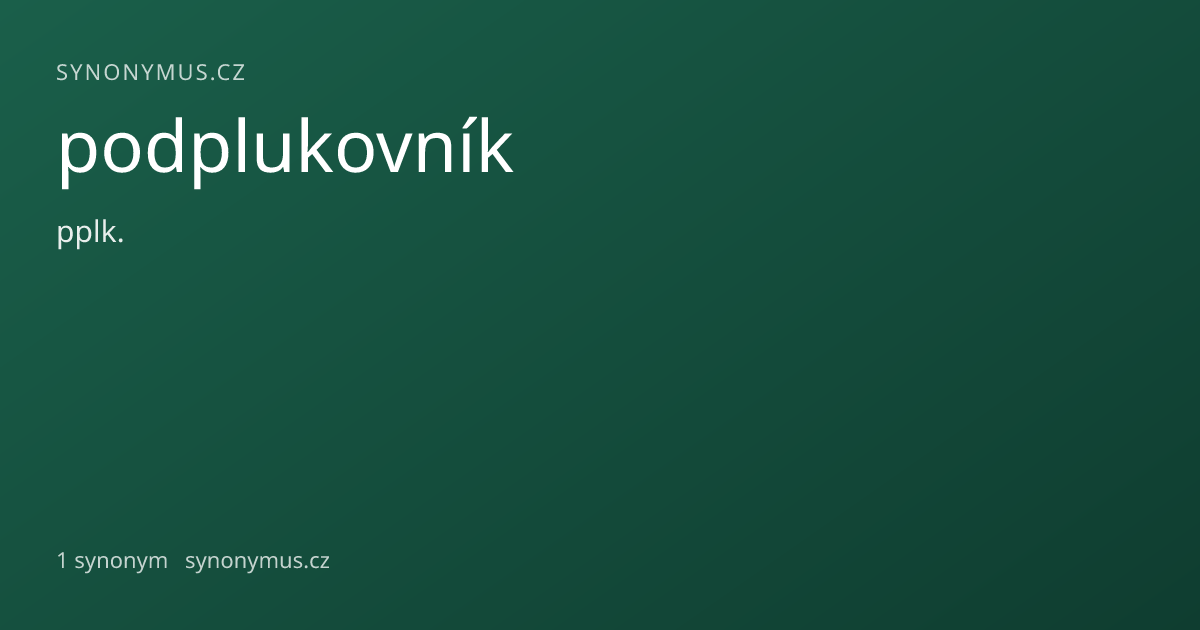Náhled odkazu: podplukovník