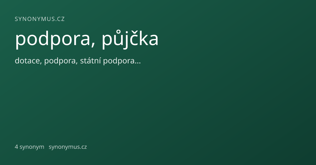 Náhled odkazu: podpora, půjčka