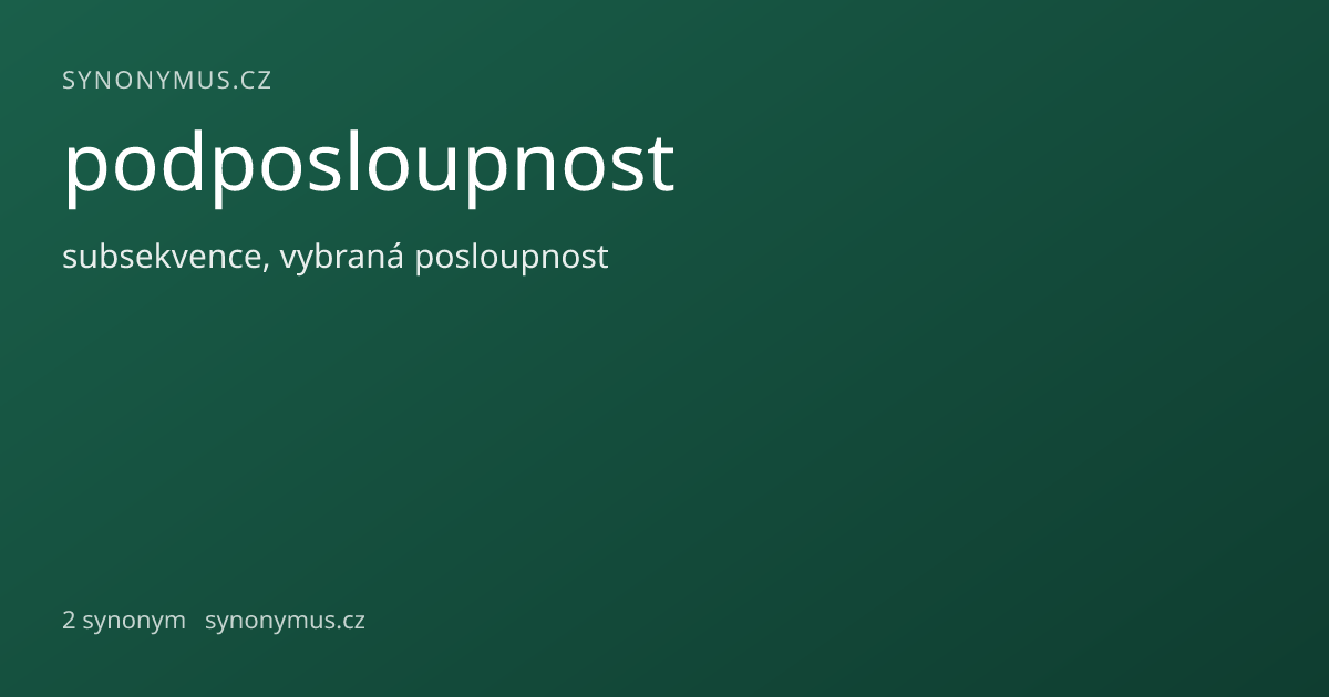 Náhled odkazu: podposloupnost