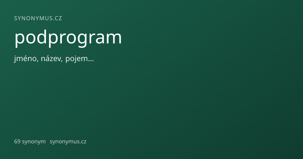 Náhled odkazu: podprogram