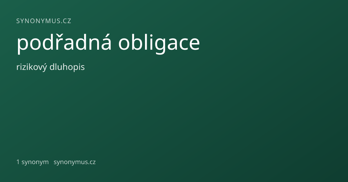 Náhled odkazu: podřadná obligace