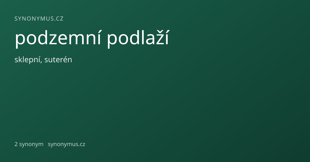 Náhled odkazu: podzemní podlaží