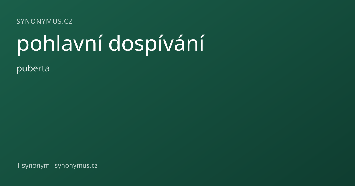 Náhled odkazu: pohlavní dospívání