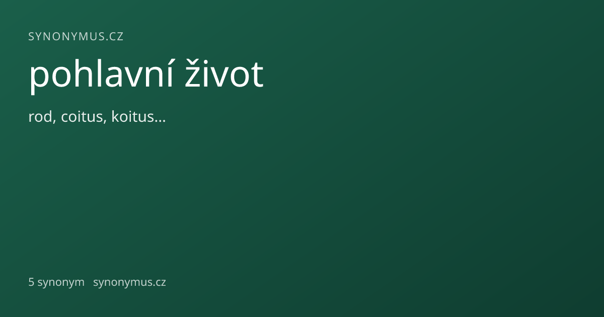 Náhled odkazu: pohlavní život