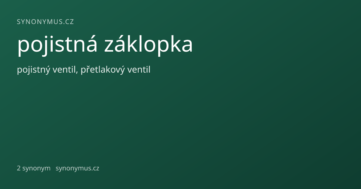 Náhled odkazu: pojistná záklopka