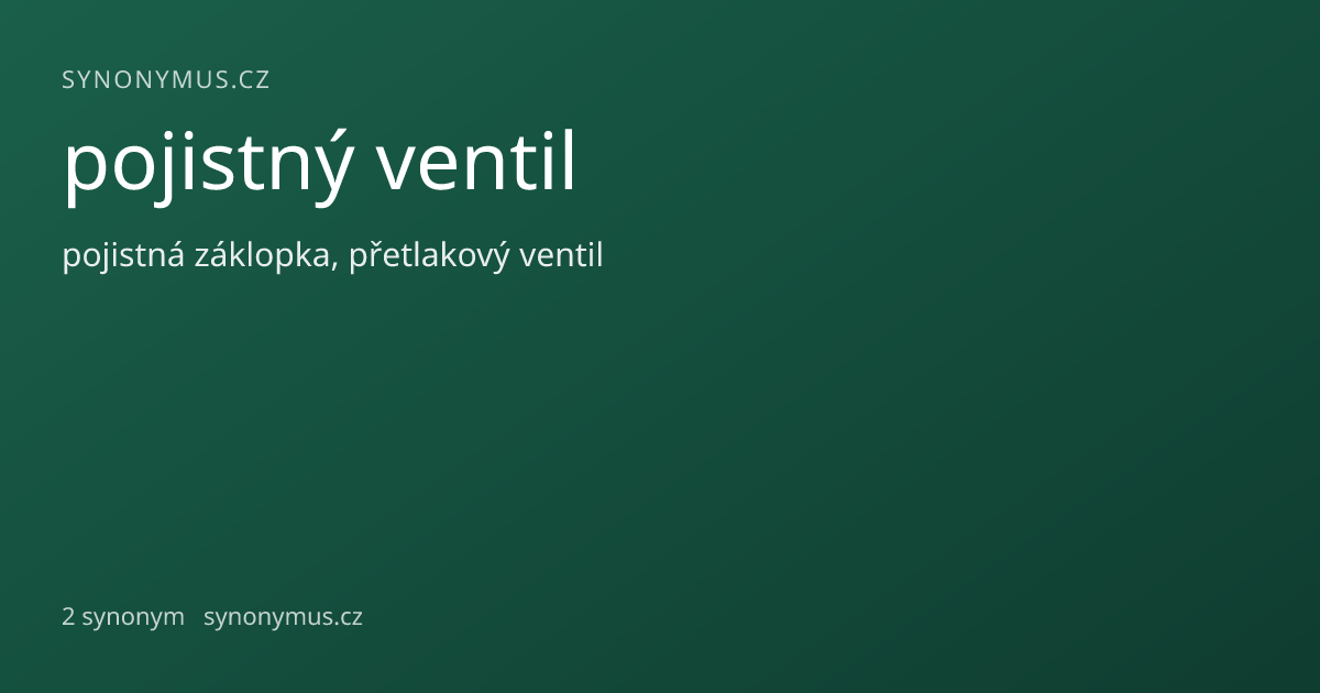 Náhled odkazu: pojistný ventil