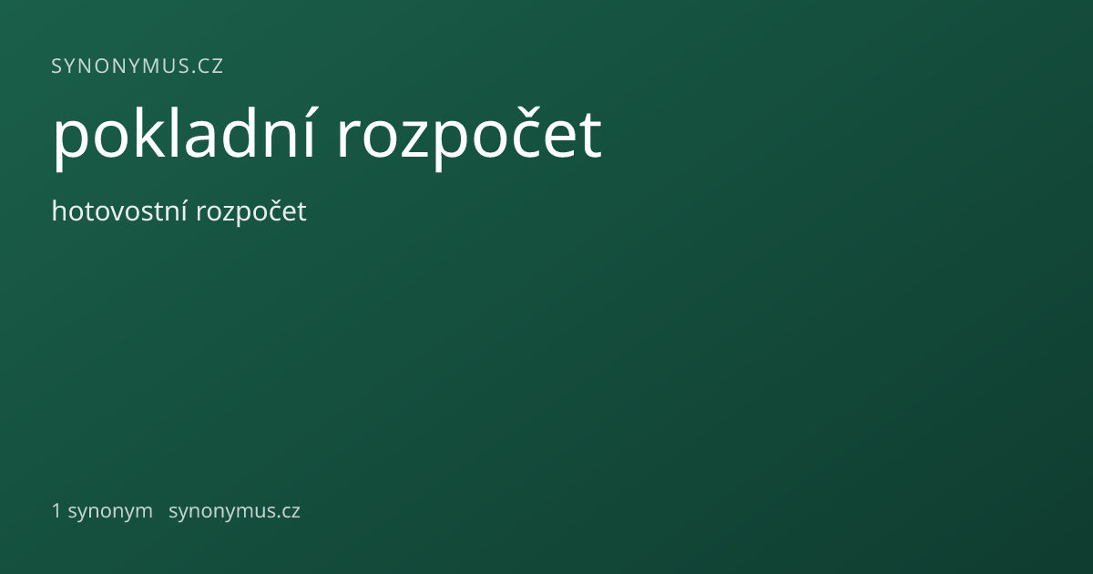 Náhled odkazu: pokladní rozpočet