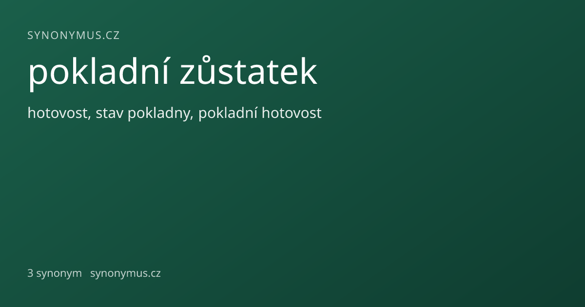 Náhled odkazu: pokladní zůstatek