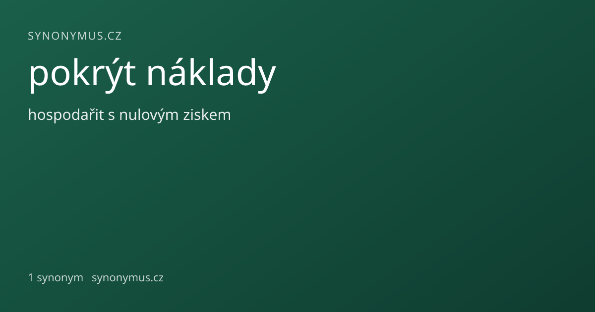 Náhled odkazu: pokrýt náklady