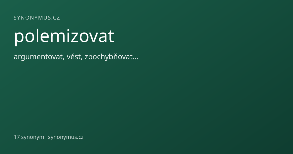 Náhled odkazu: polemizovat
