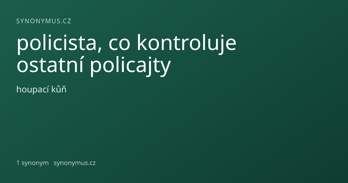 Náhled odkazu: policista, co kontroluje ostatní policajty