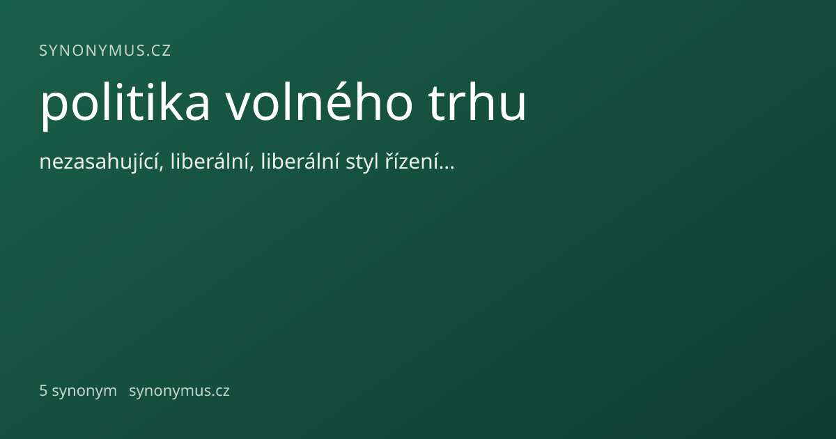 Náhled odkazu: politika volného trhu