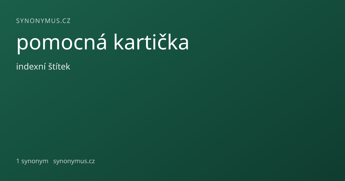 Náhled odkazu: pomocná kartička