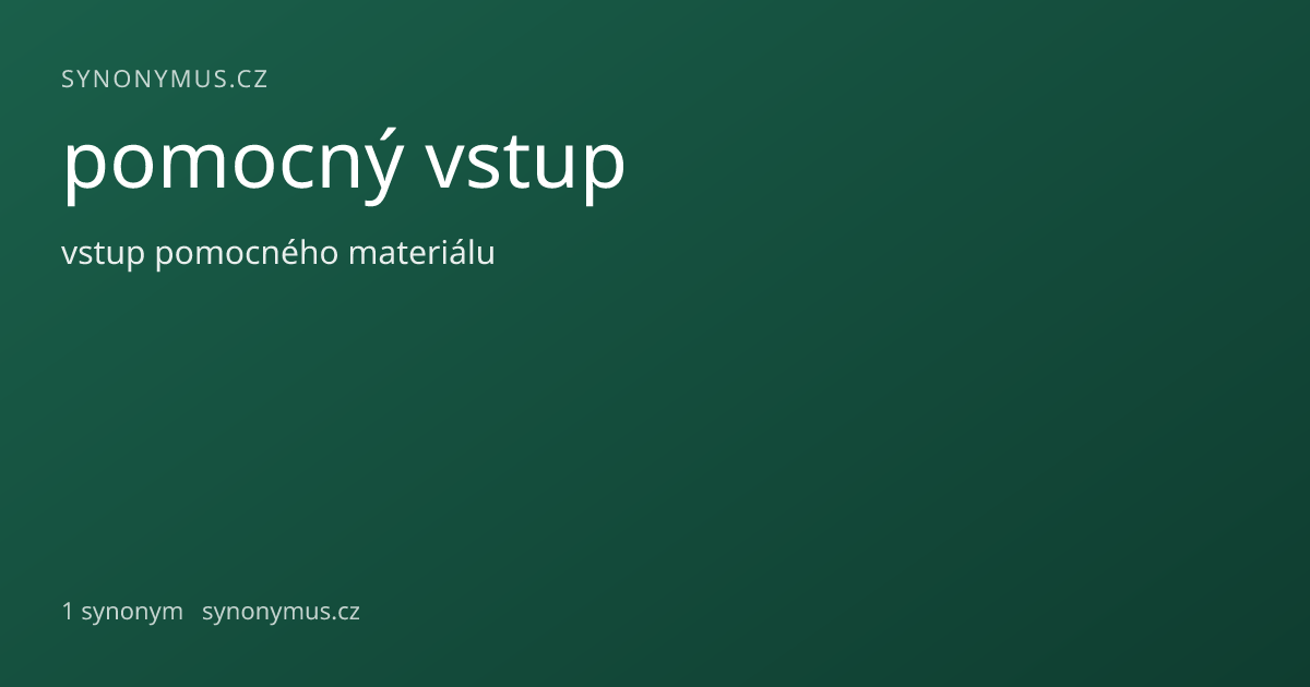 Náhled odkazu: pomocný vstup