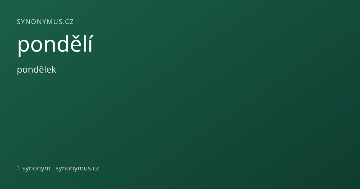 Náhled odkazu: pondělí