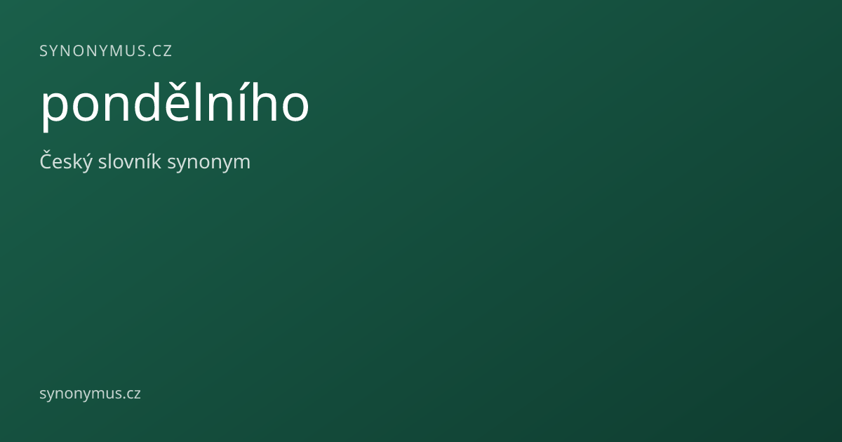 Náhled odkazu: pondělního