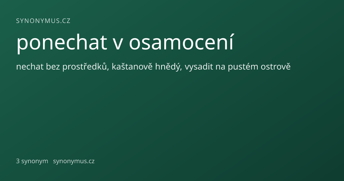Náhled odkazu: ponechat v osamocení