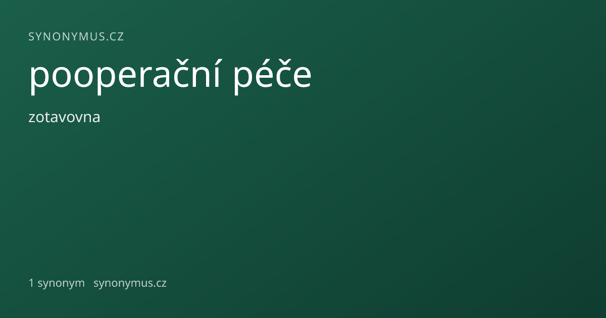 Náhled odkazu: pooperační péče