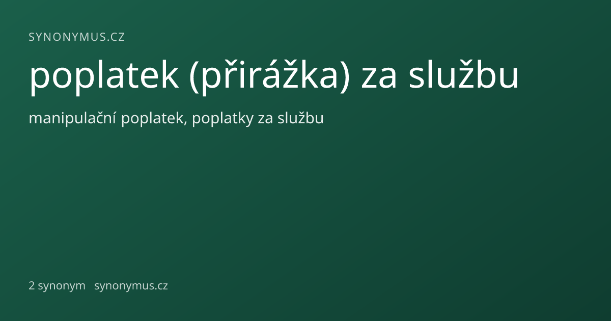 Náhled odkazu: poplatek (přirážka) za službu