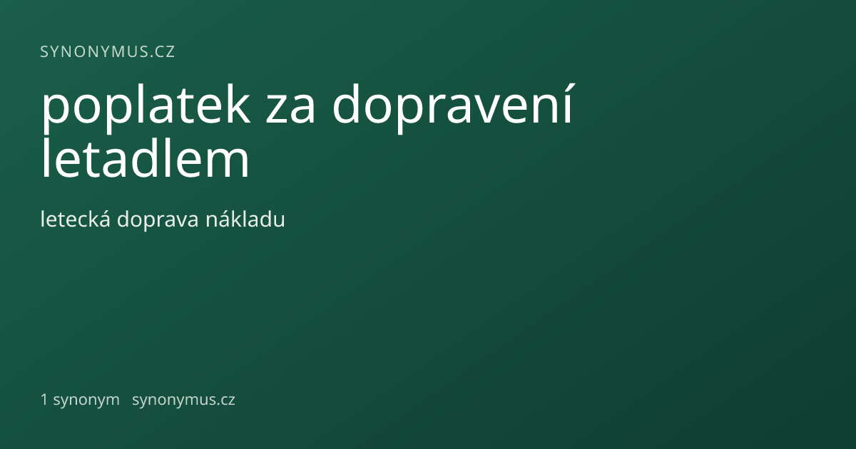 Náhled odkazu: poplatek za dopravení letadlem