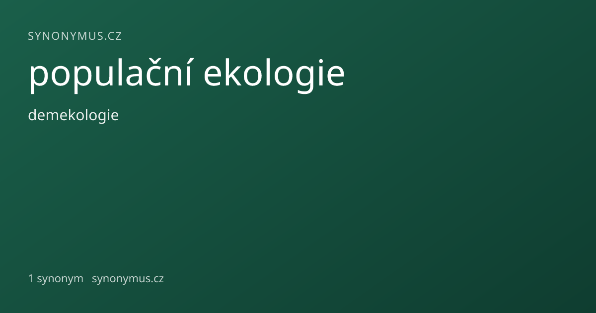 Náhled odkazu: populační ekologie