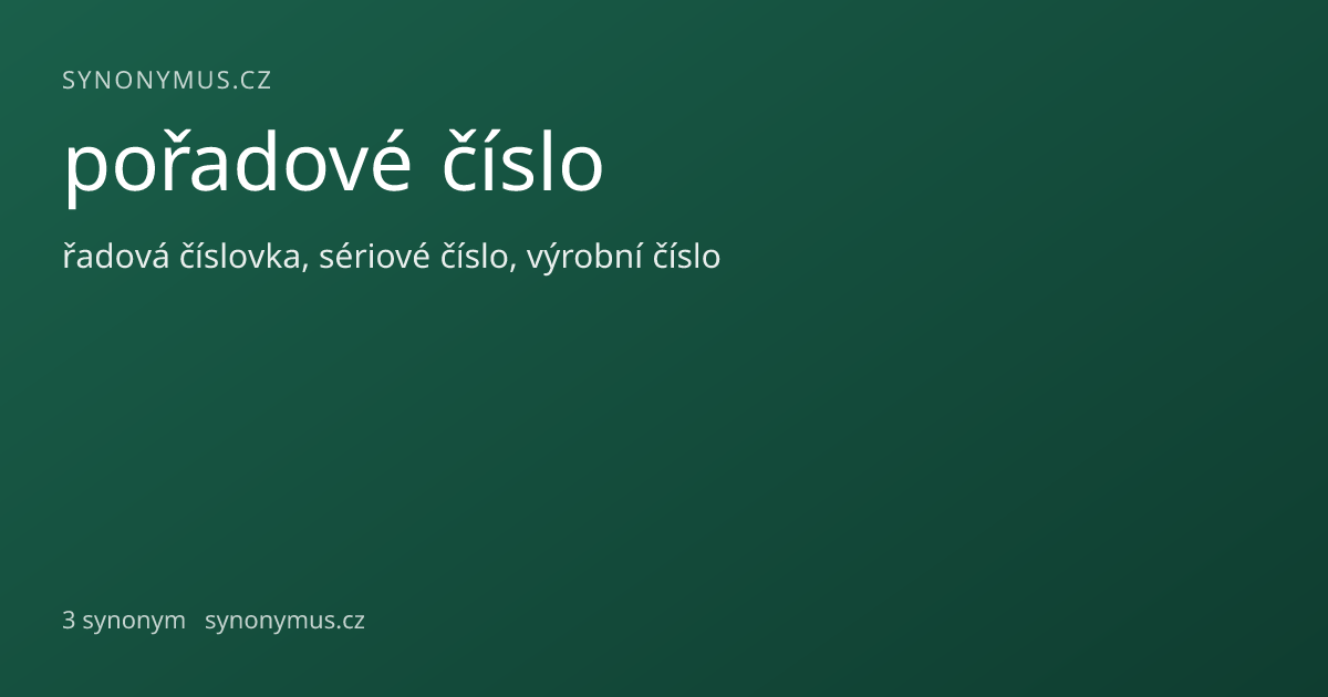 Náhled odkazu: pořadové číslo