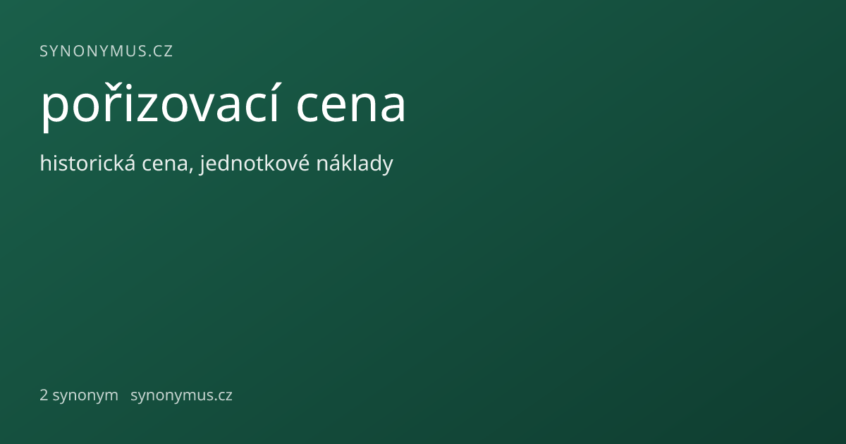 Náhled odkazu: pořizovací cena