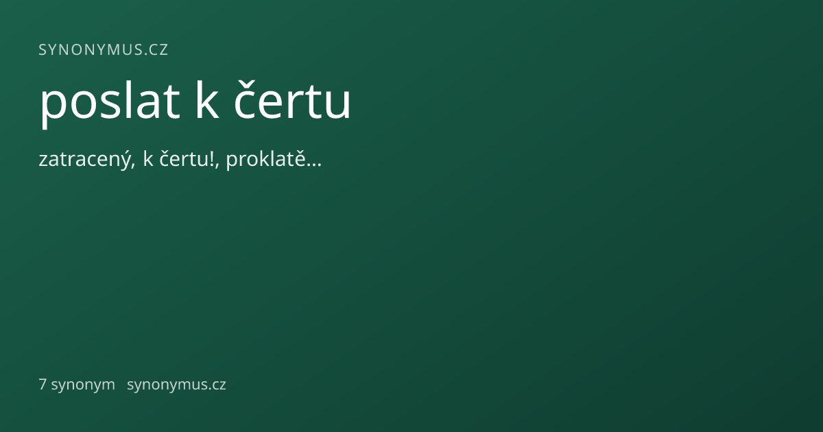 Náhled odkazu: poslat k čertu