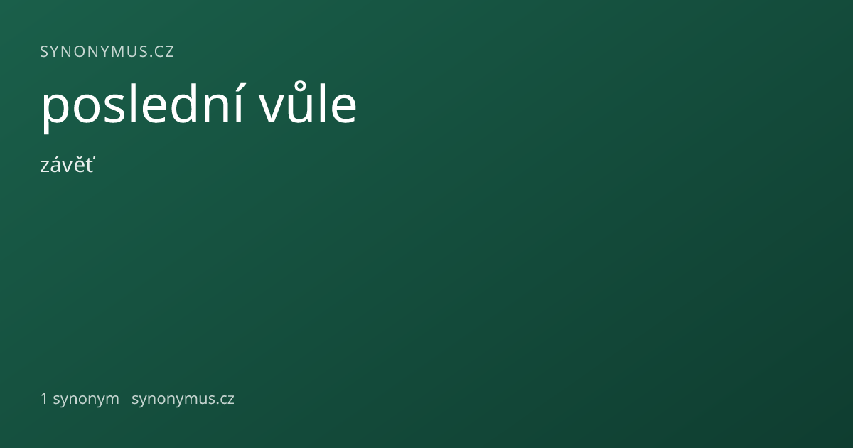 Náhled odkazu: poslední vůle