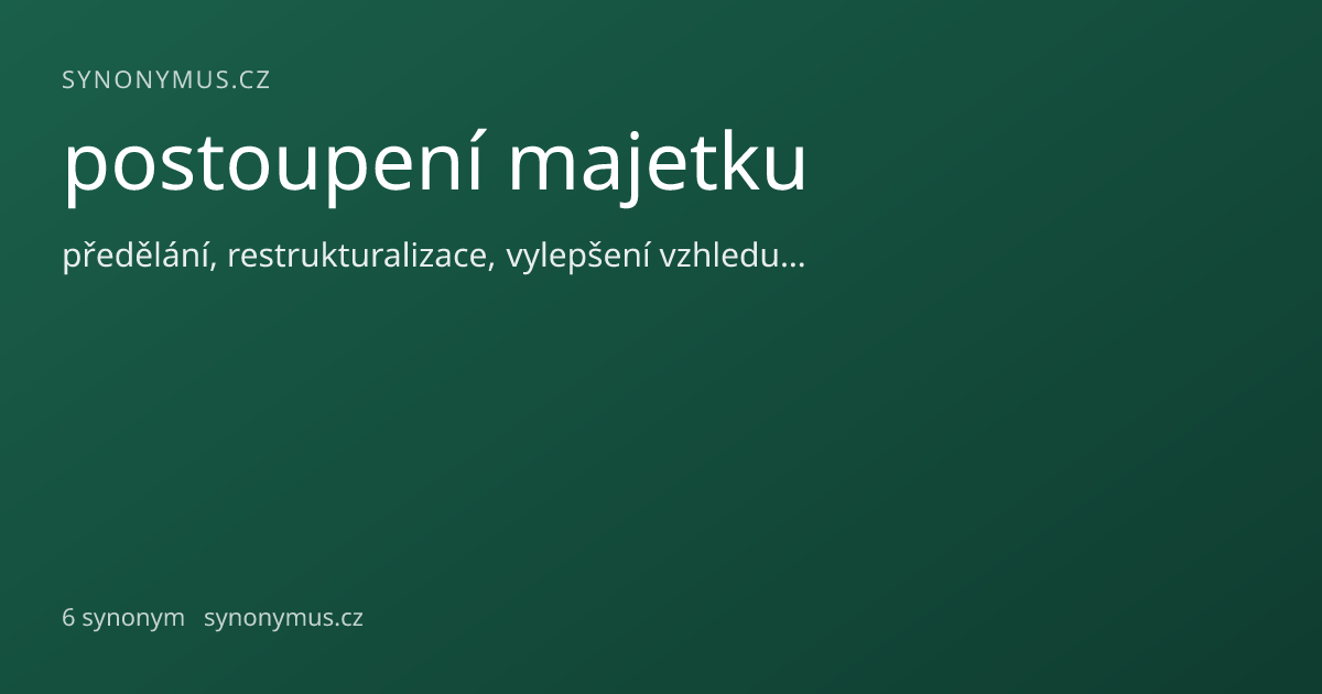 Náhled odkazu: postoupení majetku