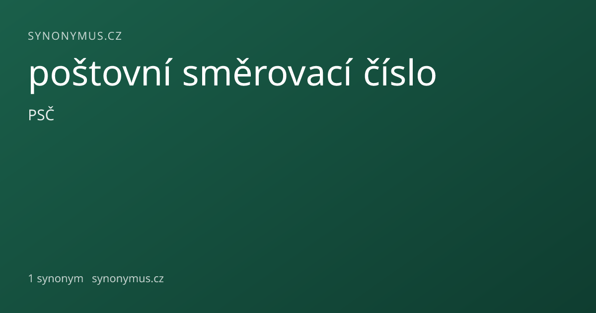 Náhled odkazu: poštovní směrovací číslo