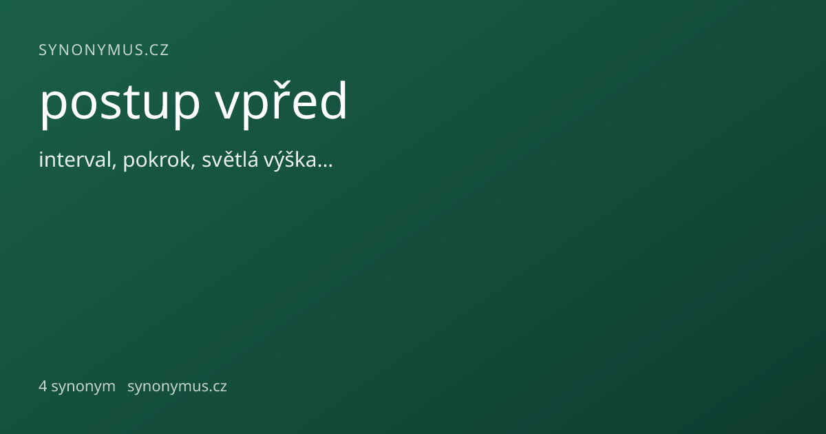 Náhled odkazu: postup vpřed