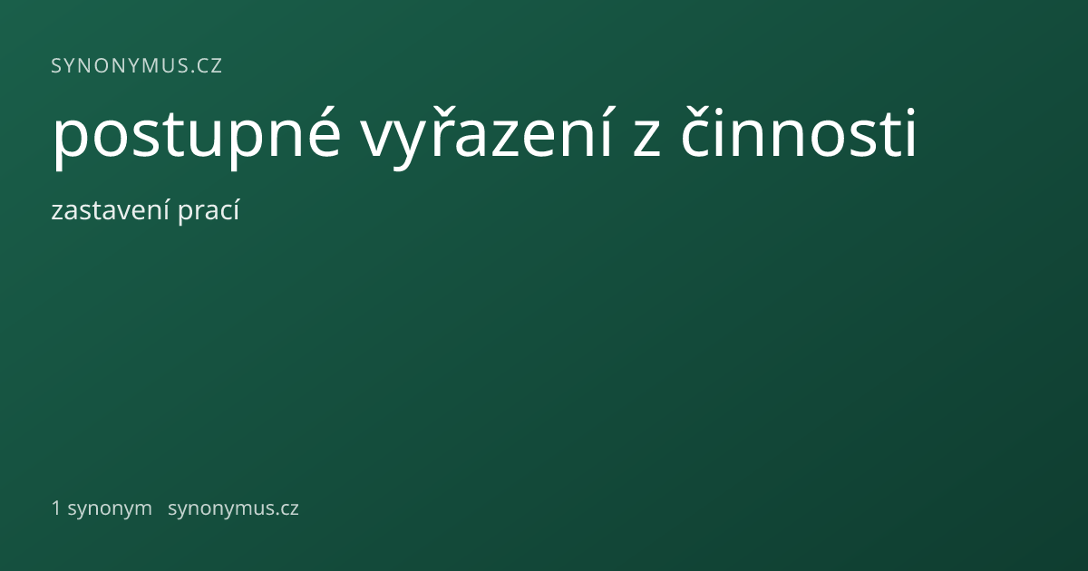Náhled odkazu: postupné vyřazení z činnosti