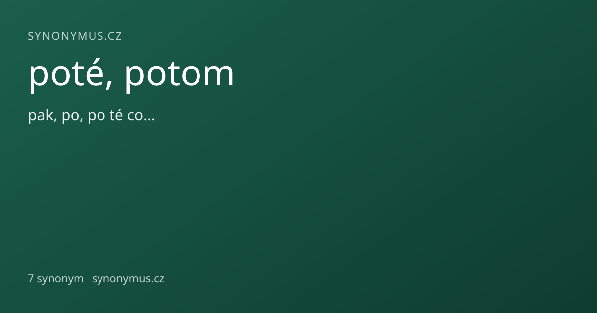 Náhled odkazu: poté, potom